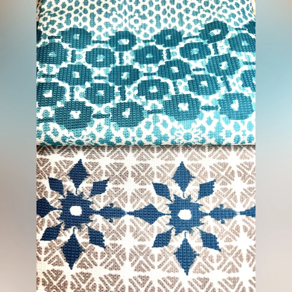Global Microprint Fabric Shower Curtain Rows of Textile Patterns